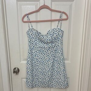 Princess Polly White and Blue Floral Mini Dress